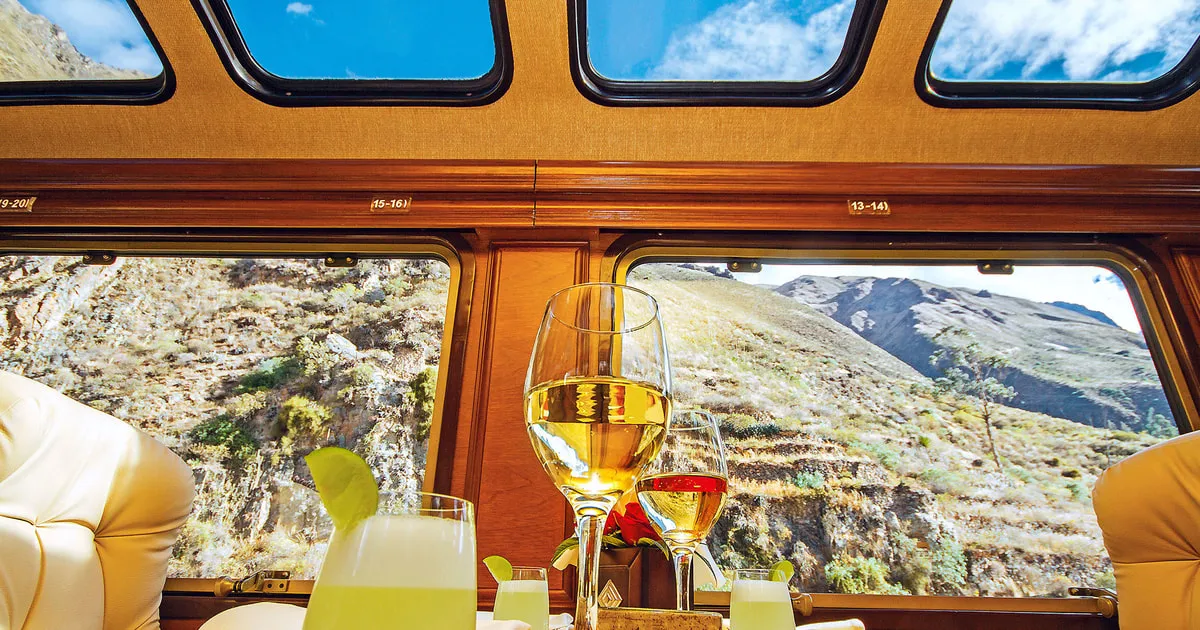 first-class train ride through Sacred Valley