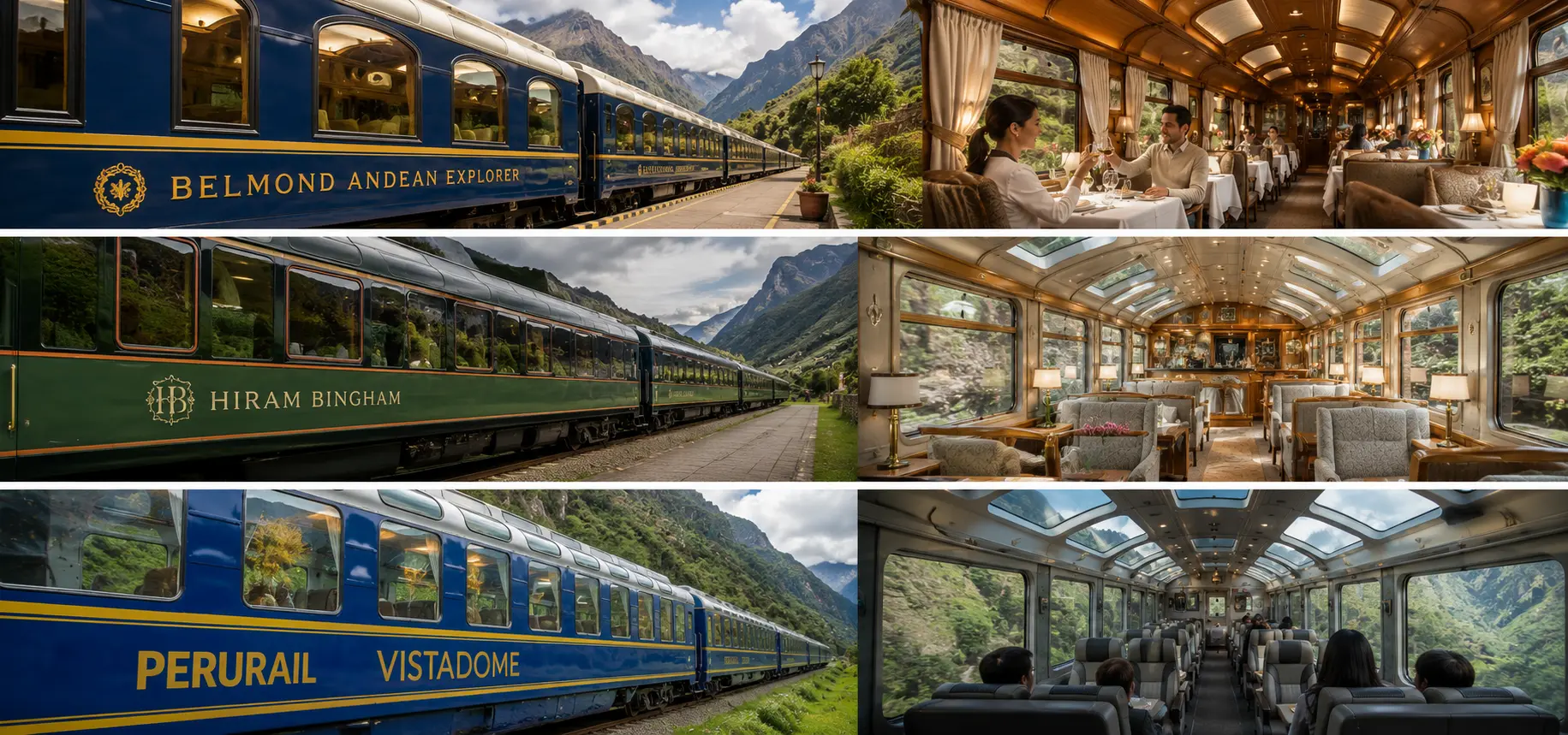 Luxury train options for those who book Machu Picchu tour from Cusco city.