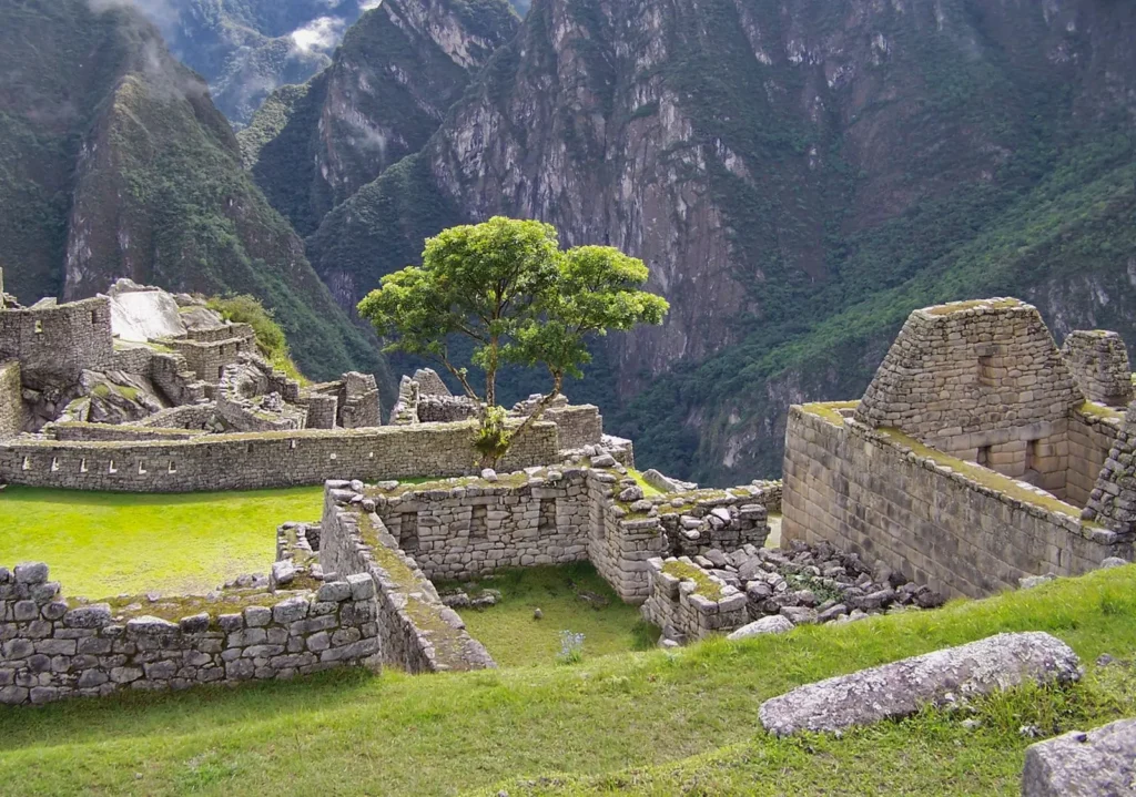 Ancient stone ruins along the trail, Peru