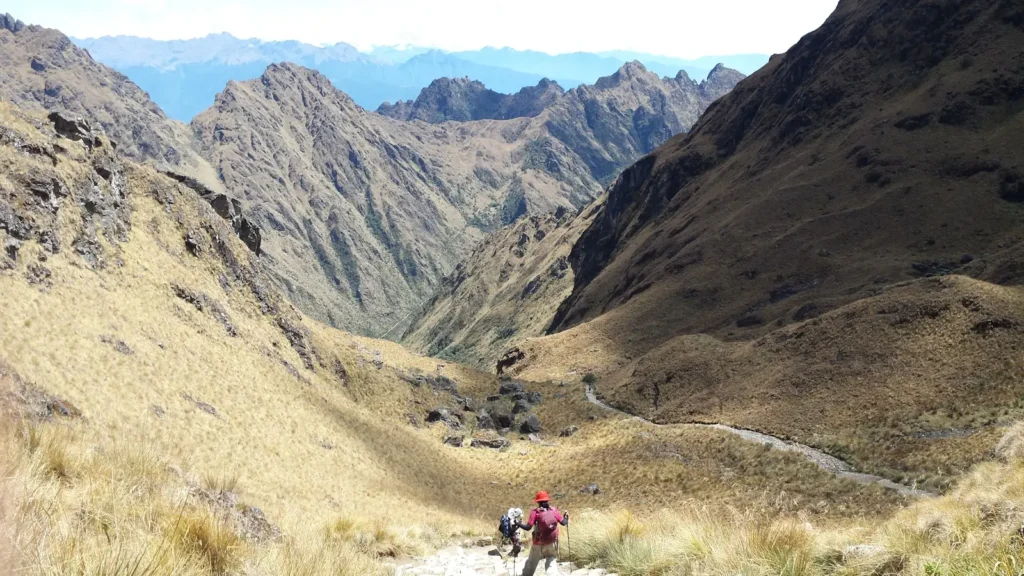 Inca Trail to Machu Picchu - hikers on the trail, Peru